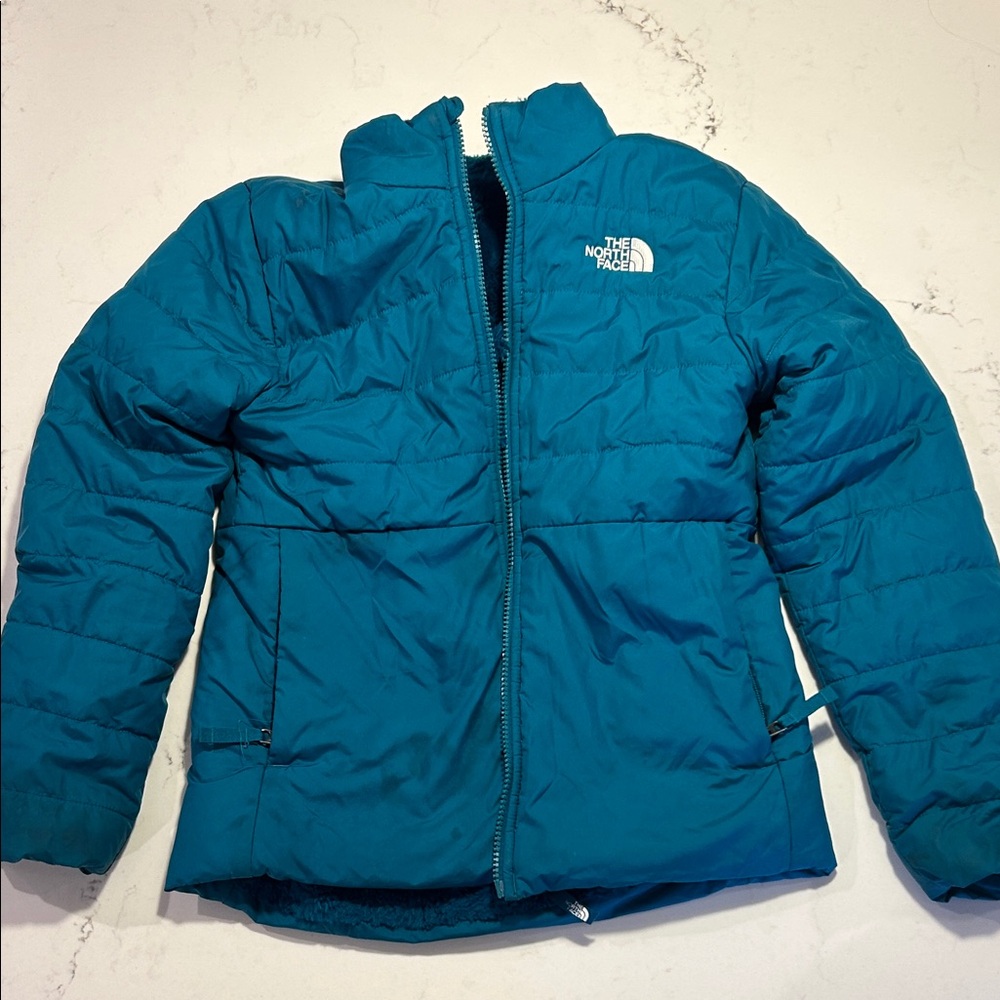 Girls The North Face Puffer Jacket - Blue